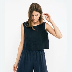 Elizabeth Suzann Navy Sleeveless Top
